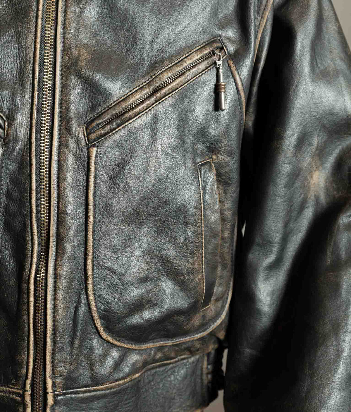 Vintage 1990s Red Tips Leather Windward Rider Jacket Made in Italy