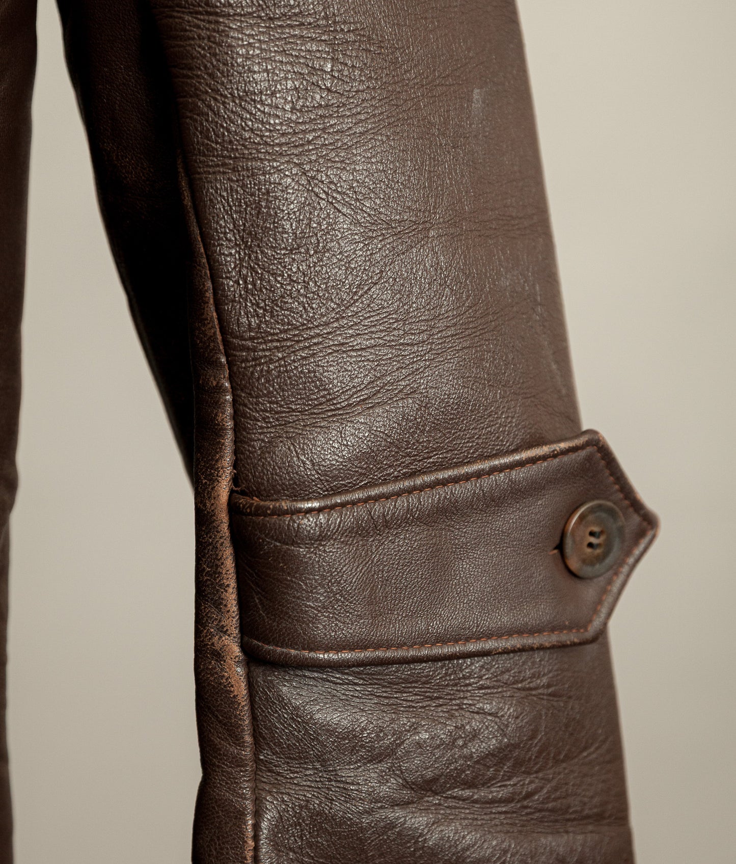 Vintage 1940s French Leather Workwear Jacket Vitex Zipper