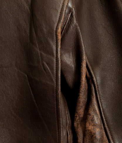 Vintage 1940s French Leather Workwear Jacket Vitex Zipper