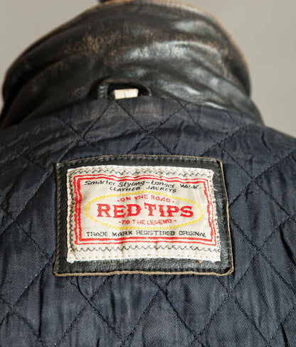 Vintage 1990s Red Tips Leather Windward Rider Jacket Made in Italy