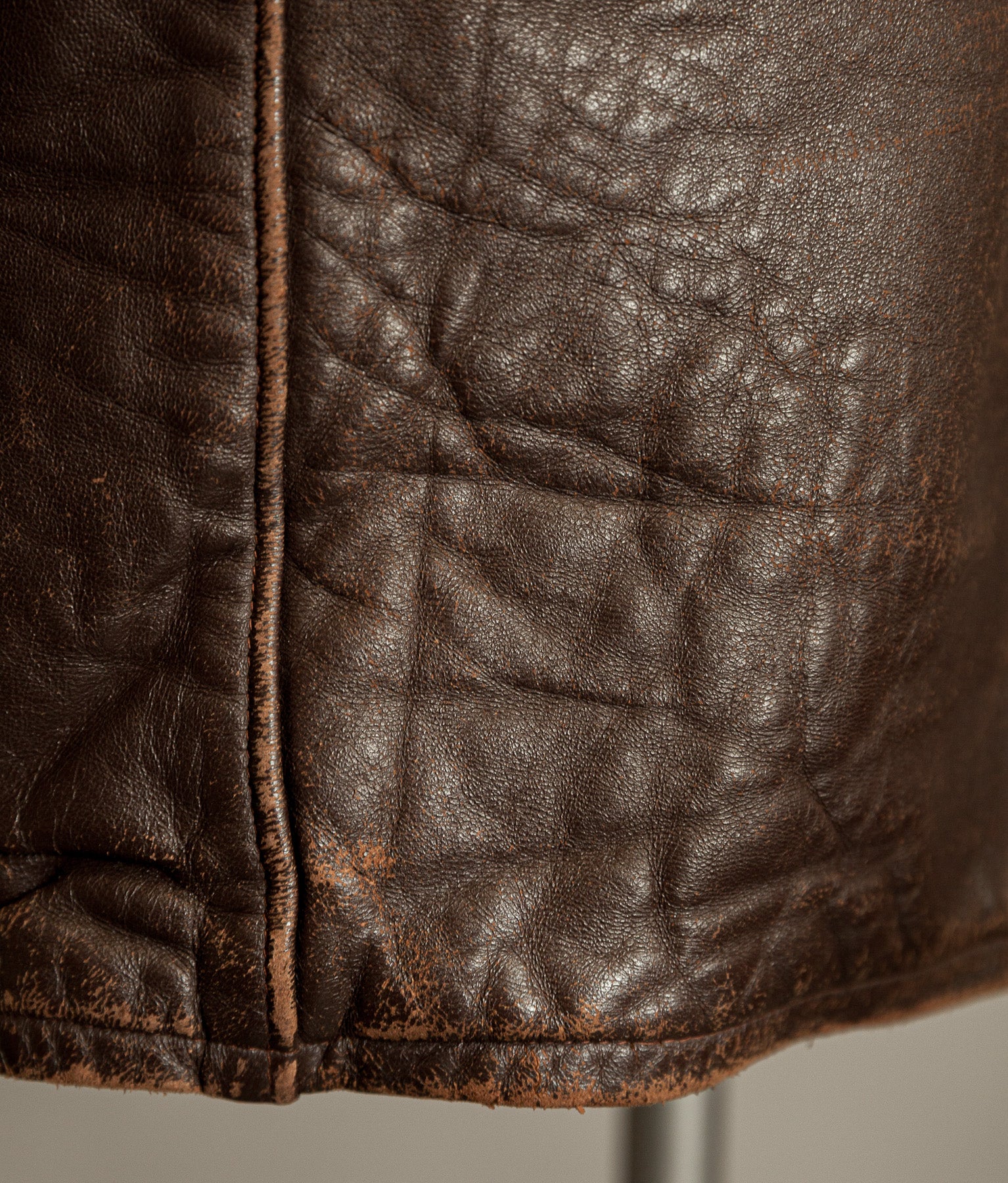 Vintage 1940s French Leather Workwear Jacket Vitex Zipper