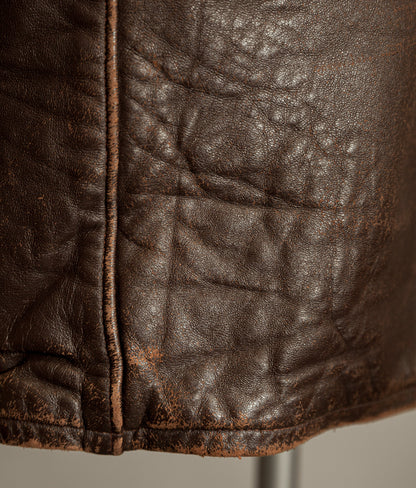 Vintage 1940s French Leather Workwear Jacket Vitex Zipper