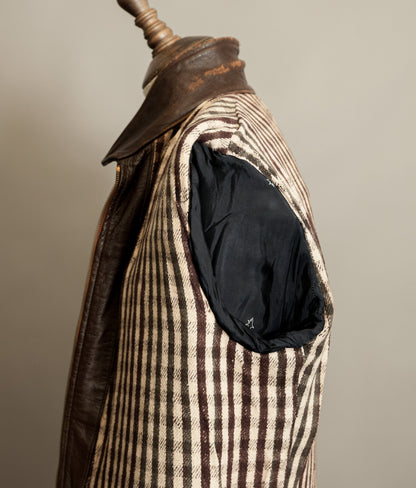 Vintage 1940s French Leather Workwear Jacket Vitex Zipper