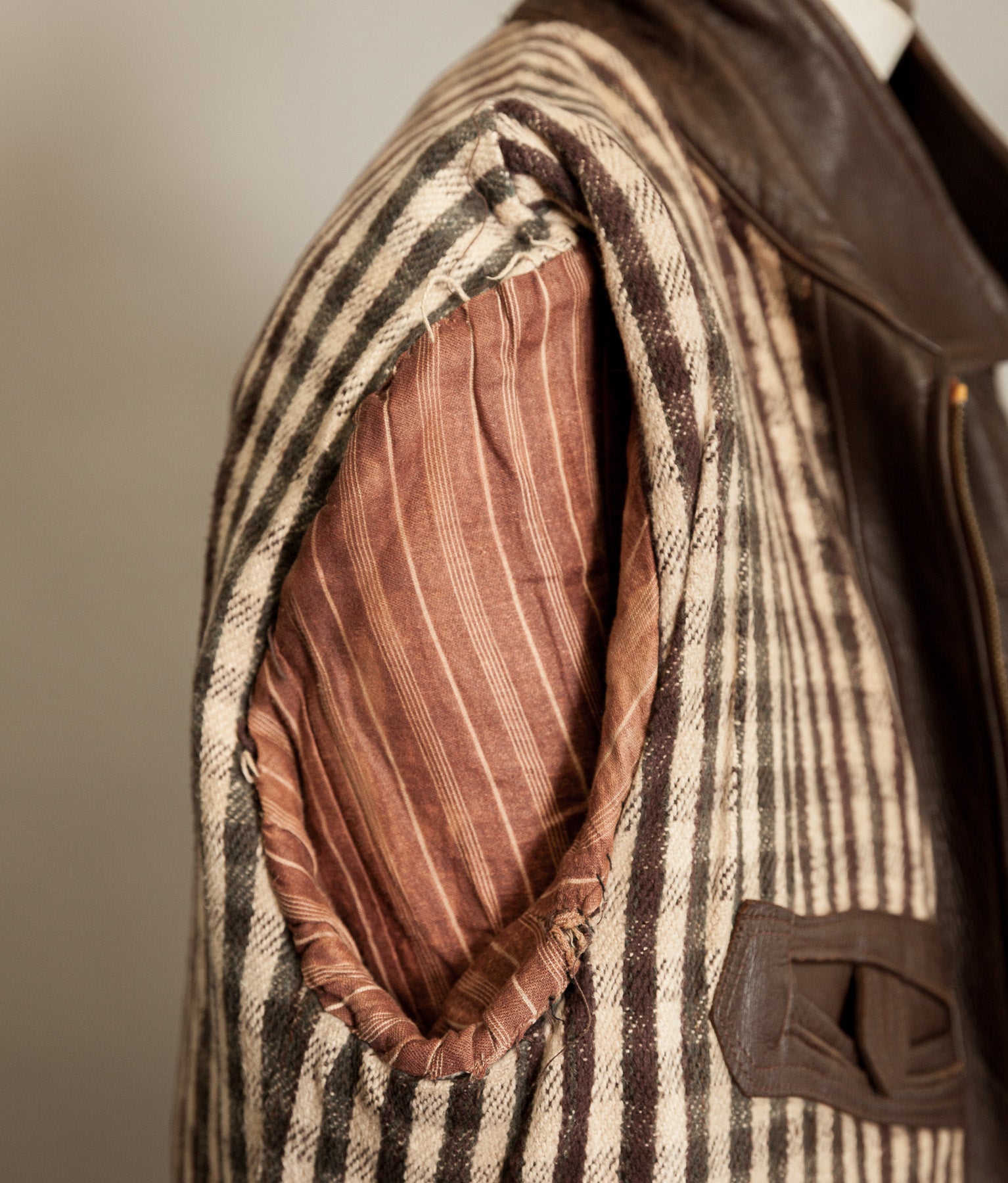Vintage 1940s French Leather Workwear Jacket Vitex Zipper