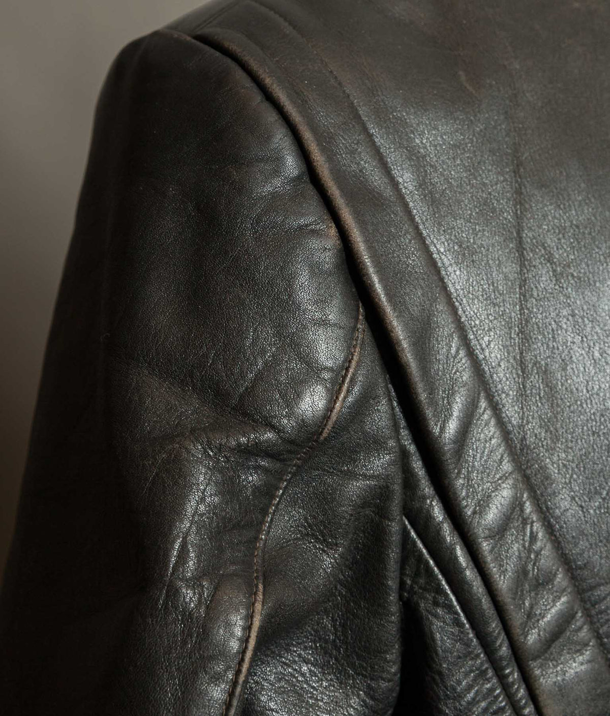 Original 1940s German Horsehide Leather Motorcycle Jacket, RIES Zippers