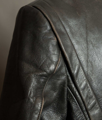 Original 1940s German Horsehide Leather Motorcycle Jacket, RIES Zippers