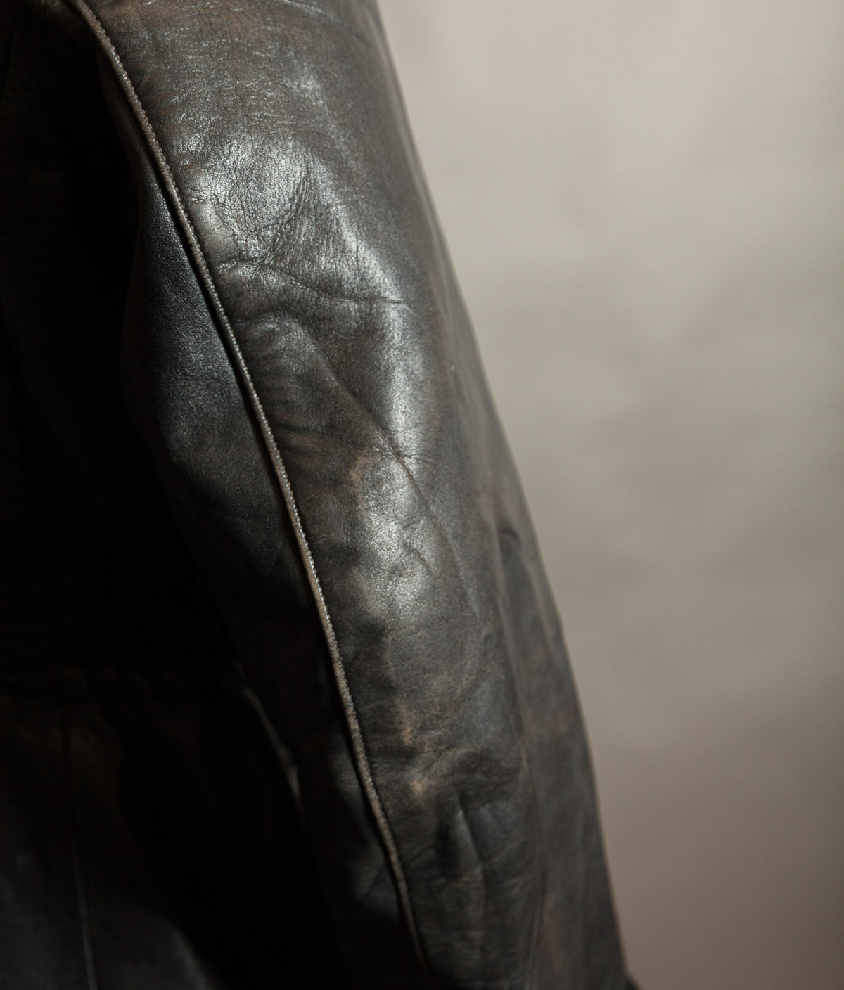 Original 1940s German Horsehide Leather Motorcycle Jacket, RIES Zippers