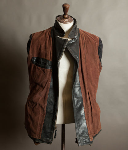 Original 1940s German Horsehide Leather Motorcycle Jacket, RIES Zippers