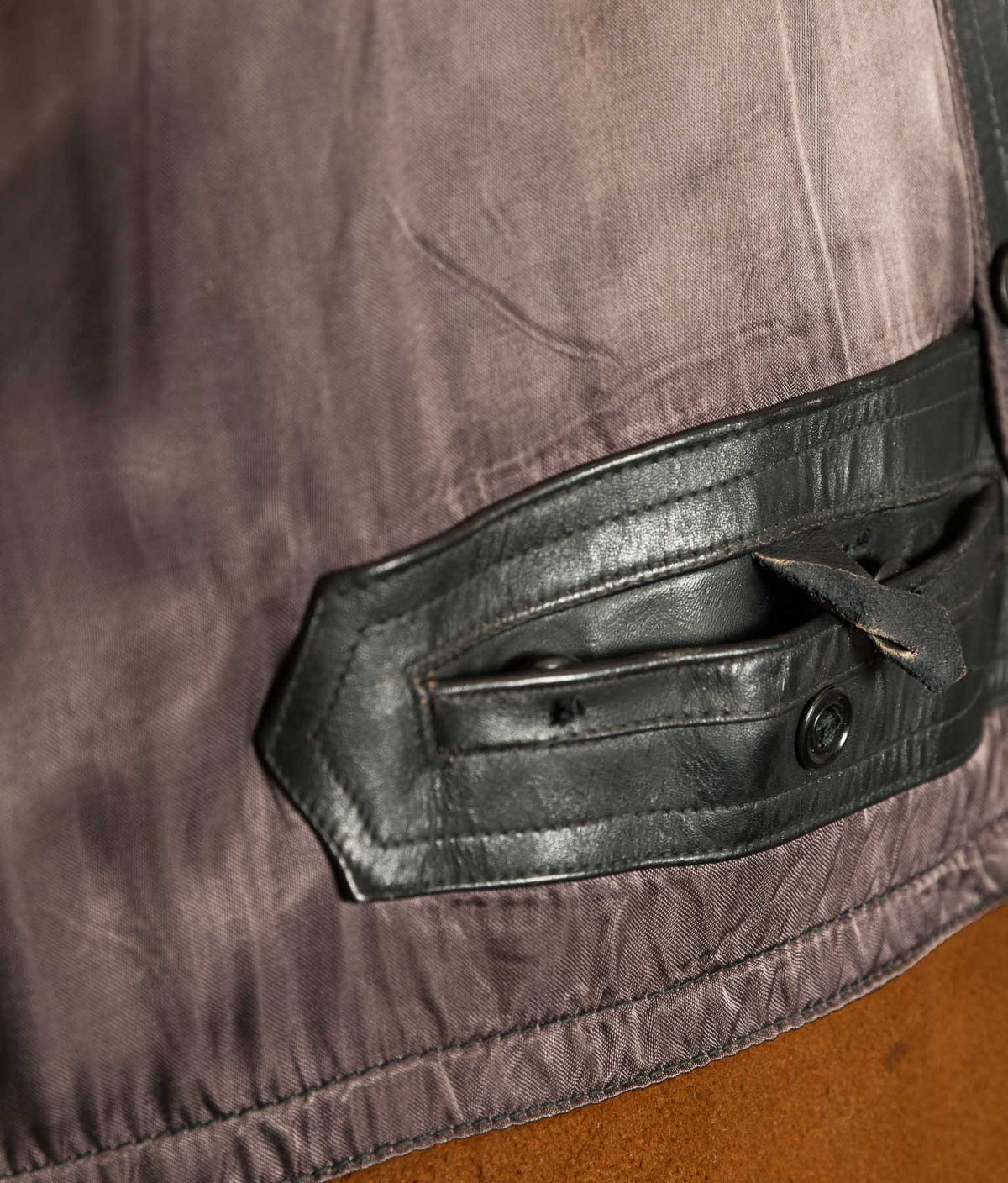 Original 1940s German Heavyweight Horsehide Leather Double-Breasted Overcoat