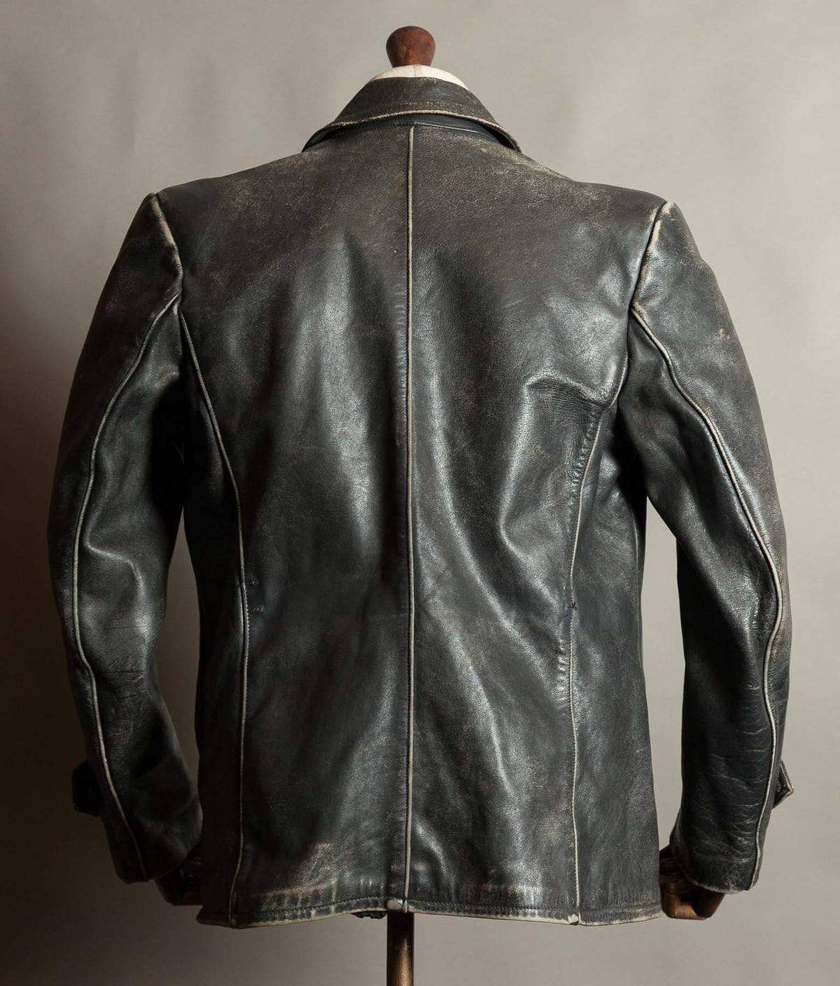 Vintage 1950s German Horsehide Leather Motorcycle Jacket, RIES Zippers