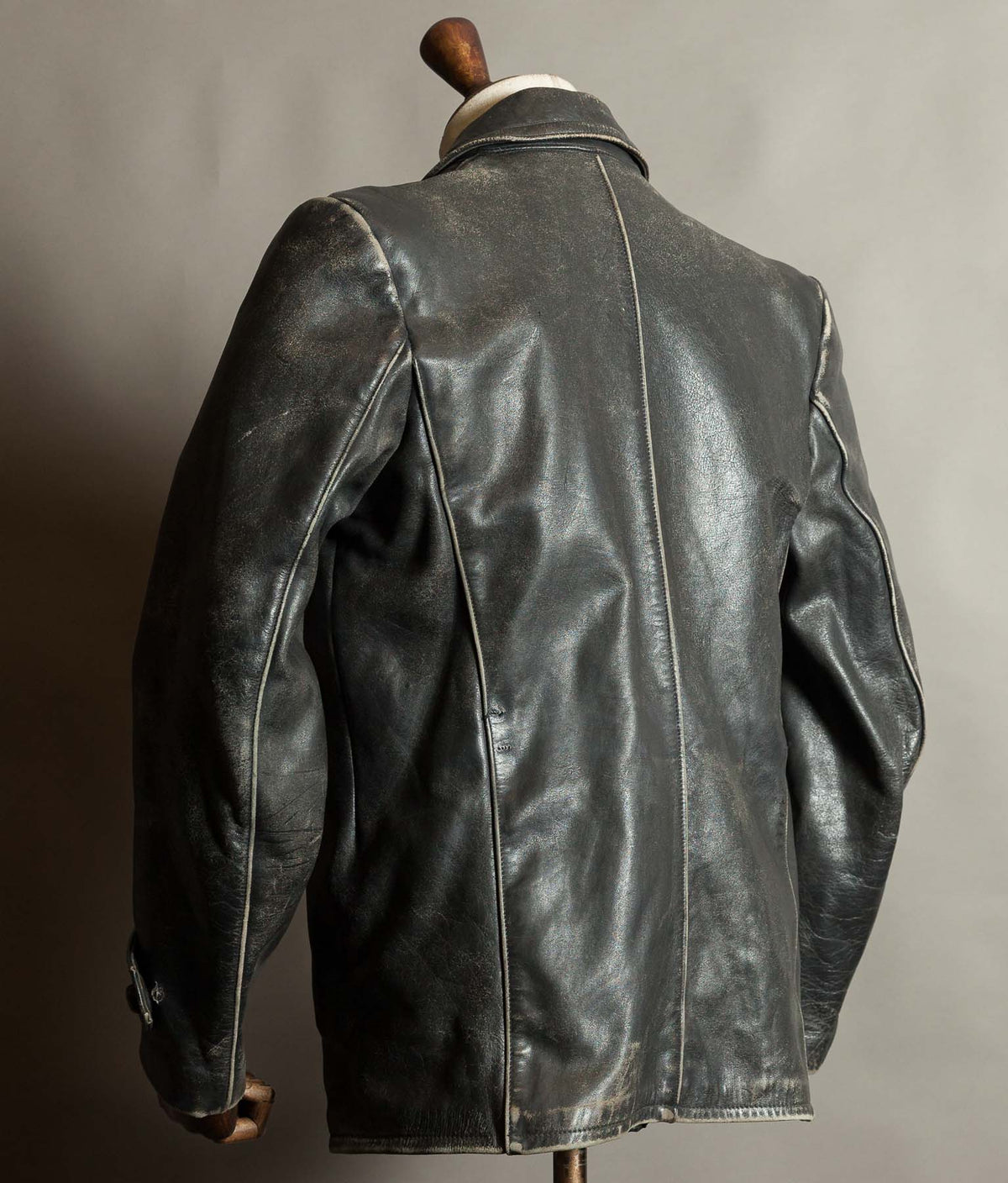 Vintage 1950s German Horsehide Leather Motorcycle Jacket, RIES Zippers