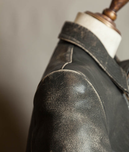 Vintage 1950s German Horsehide Leather Motorcycle Jacket, RIES Zippers