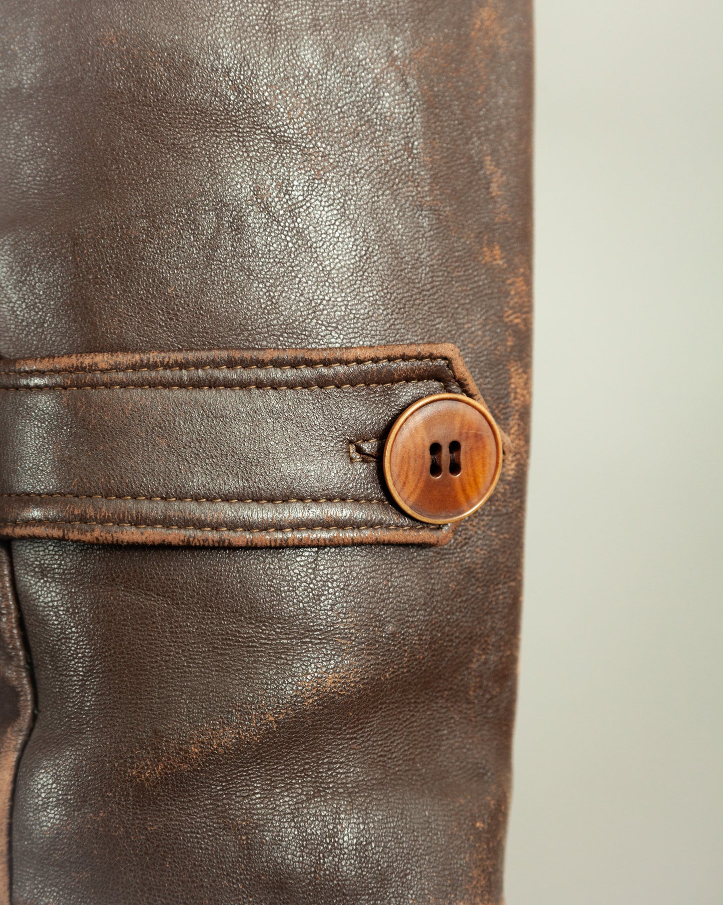 1950s French Vintage Leather Work Jacket (44-46)