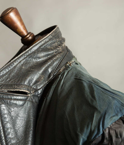Vintage 1950s German Horsehide Leather Motorcycle Jacket, RIES Zippers