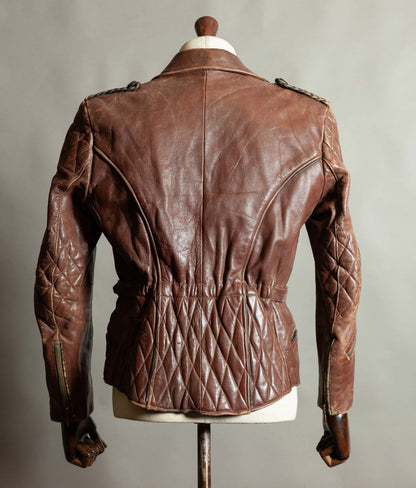 Vintage 1950s German Cowhide Leather Motorrad Motorcycle Jacket ZIPP