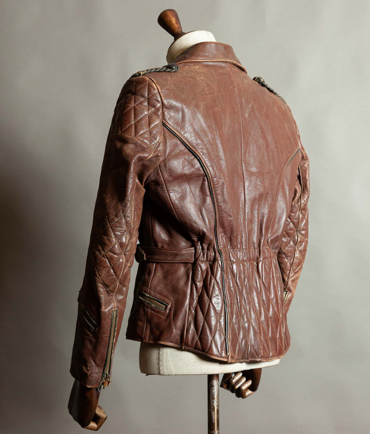 Vintage 1950s German Cowhide Leather Motorrad Motorcycle Jacket ZIPP