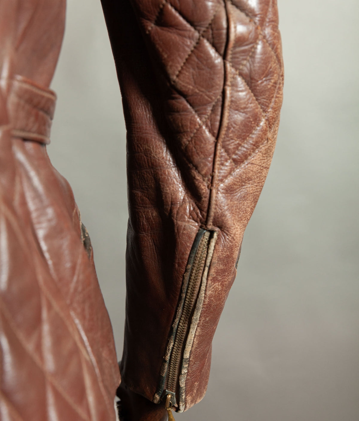 Vintage 1950s German Cowhide Leather Motorrad Motorcycle Jacket ZIPP