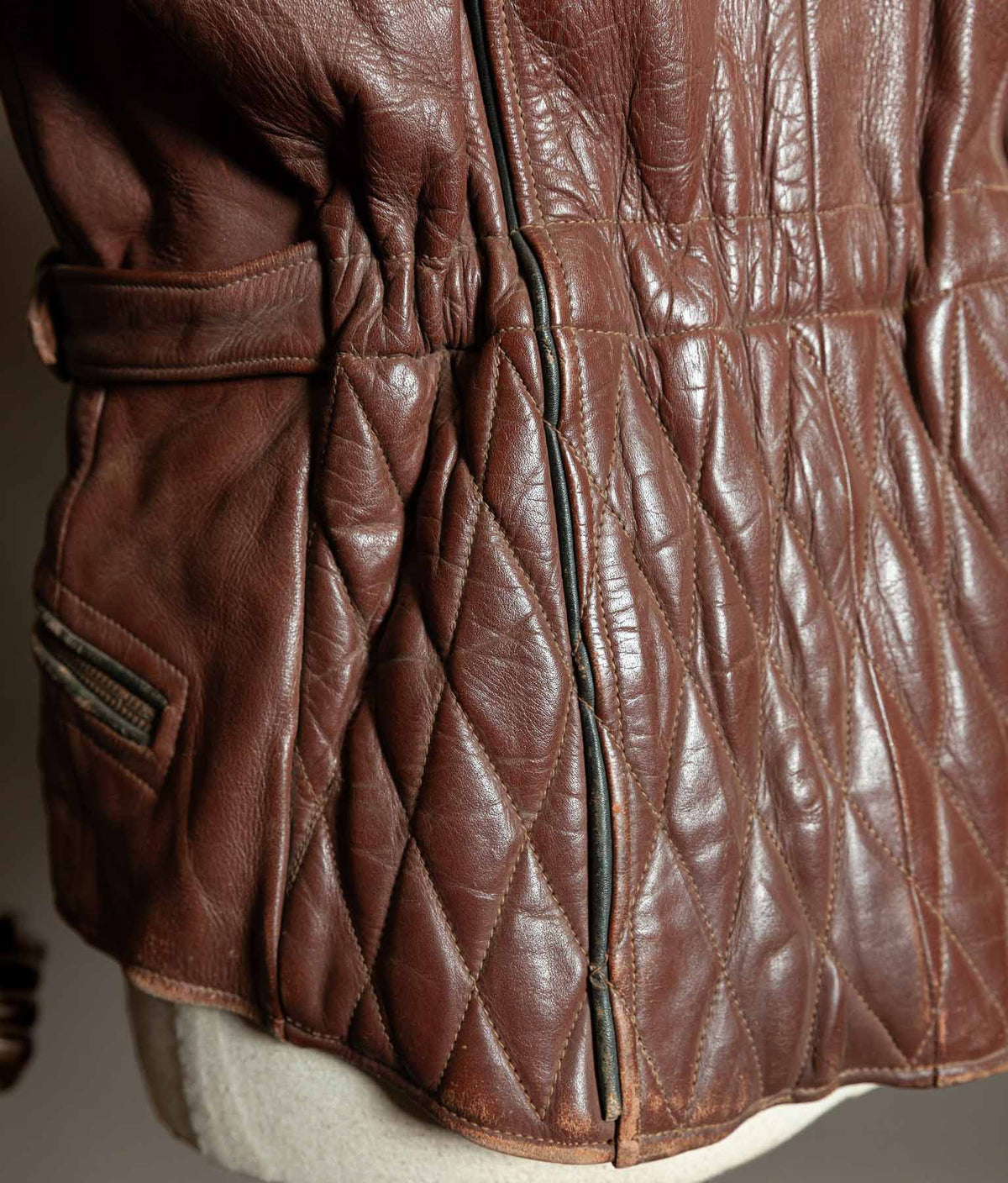 Vintage 1950s German Cowhide Leather Motorrad Motorcycle Jacket ZIPP