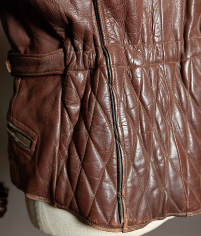 Vintage 1950s German Cowhide Leather Motorrad Motorcycle Jacket ZIPP