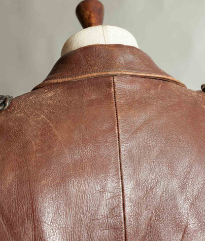 Vintage 1950s German Cowhide Leather Motorrad Motorcycle Jacket ZIPP