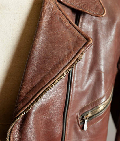 Vintage 1950s German Cowhide Leather Motorrad Motorcycle Jacket ZIPP