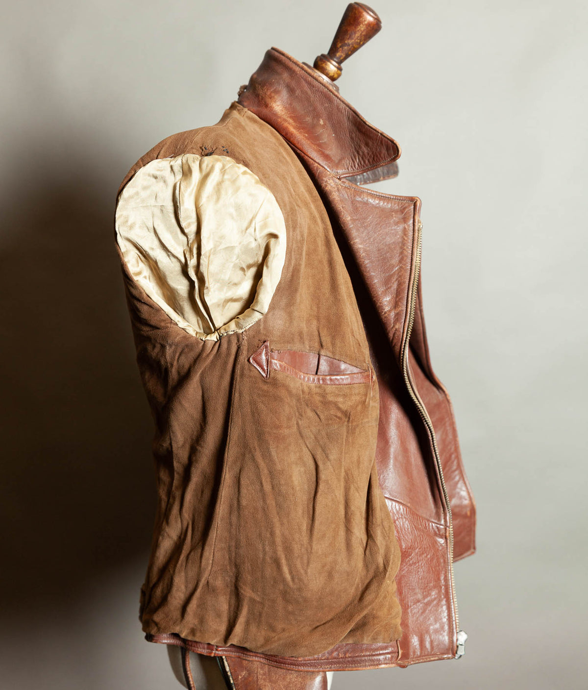Vintage 1950s German Cowhide Leather Motorrad Motorcycle Jacket ZIPP
