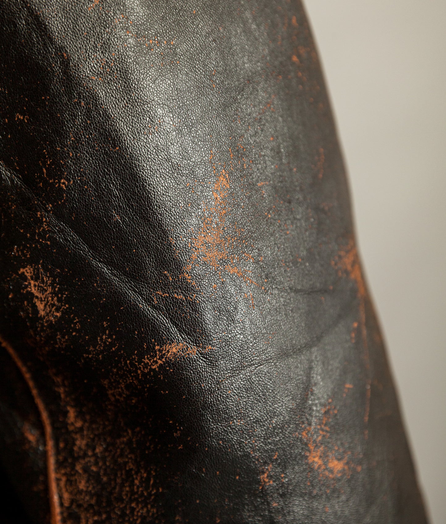 Vintage French Leather Work Jacket Éclair Zips Sheepskin Liner Tea Core Hide
