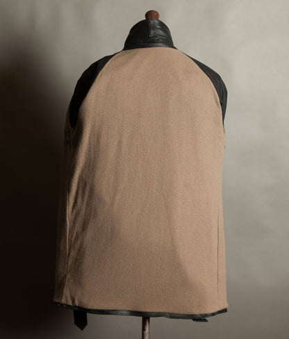 Original 1950s Italian Carabinieri Double-Breasted Leather Police Coat