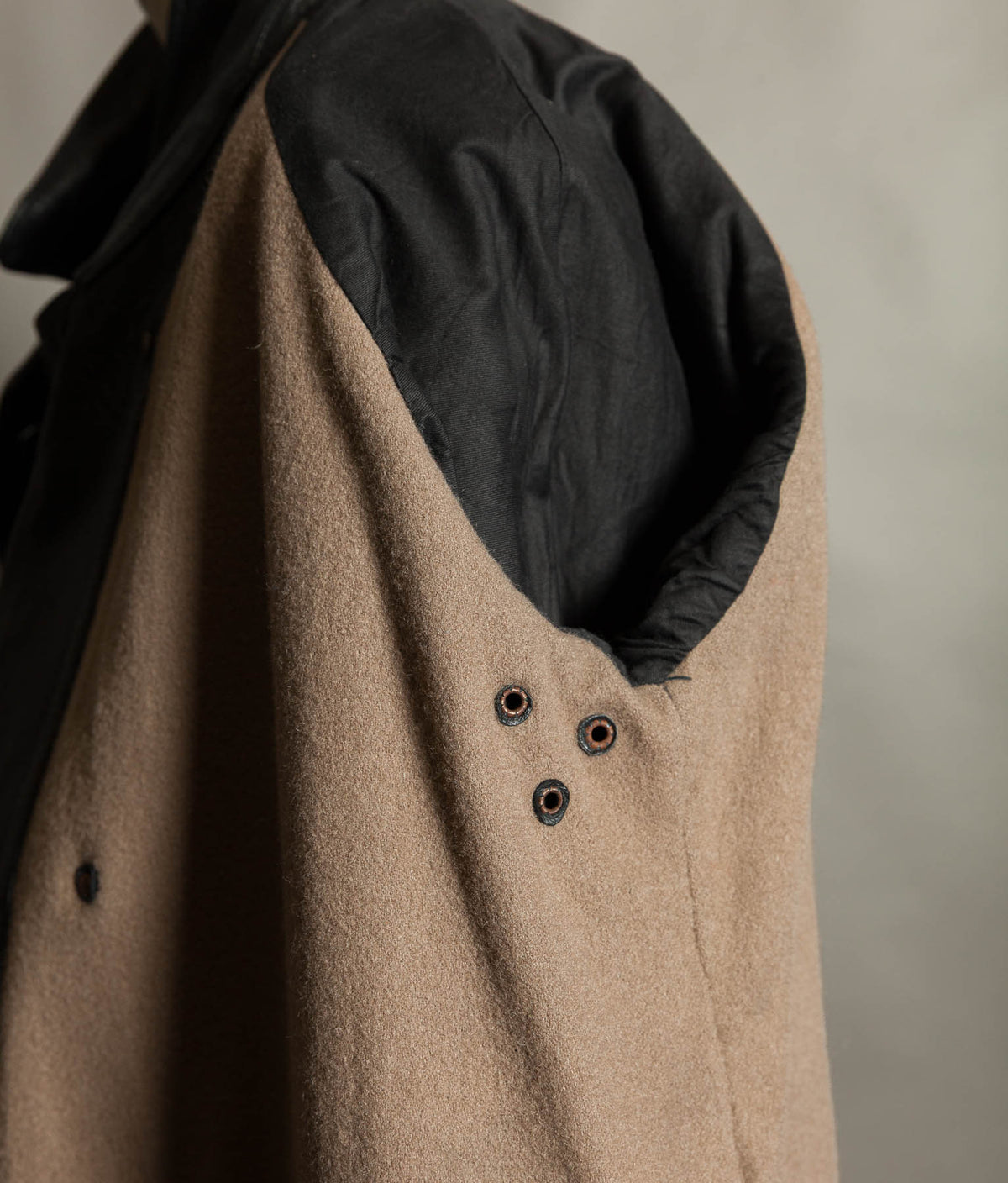 Original 1950s Italian Carabinieri Double-Breasted Leather Police Coat