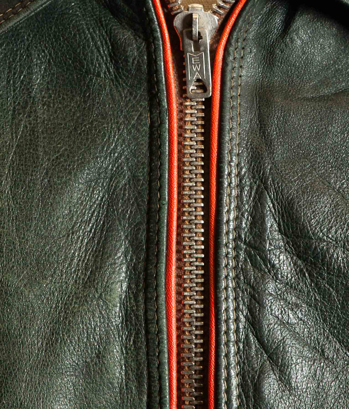 Vintage 1960s East German Leather Motorcycle Jacket, EWA Zippers