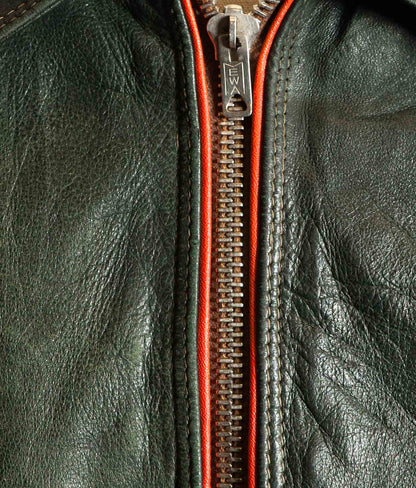 Vintage 1960s East German Leather Motorcycle Jacket, EWA Zippers