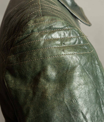 Vintage 1960s East German Leather Motorcycle Jacket, EWA Zippers