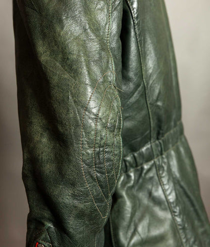 Vintage 1960s East German Leather Motorcycle Jacket, EWA Zippers