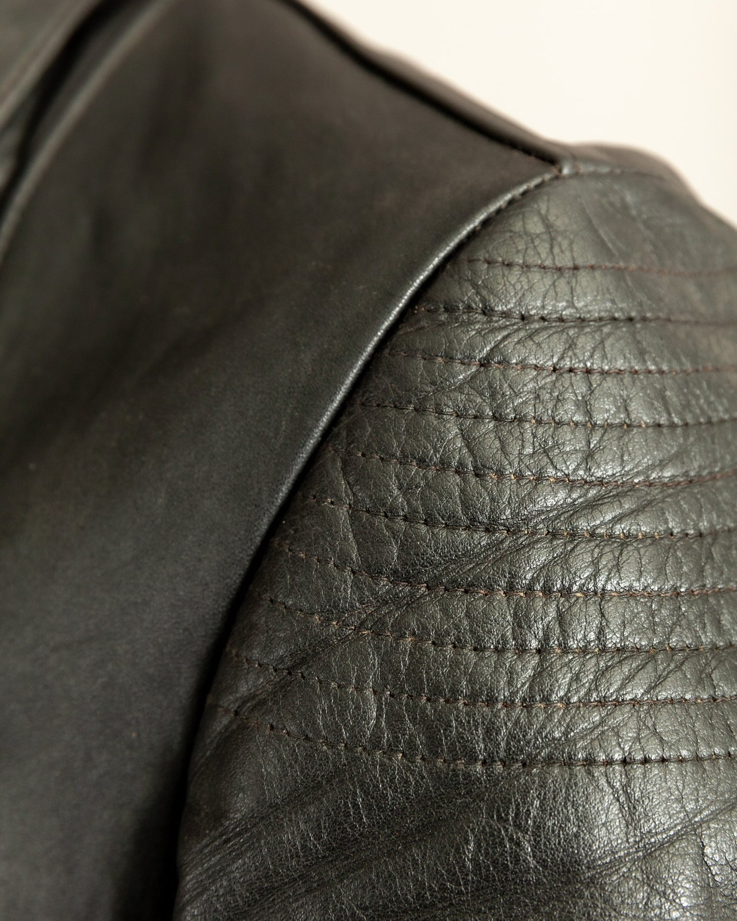 Vintage 1950s German Black Leather Motorcycle Jacket Small (38)