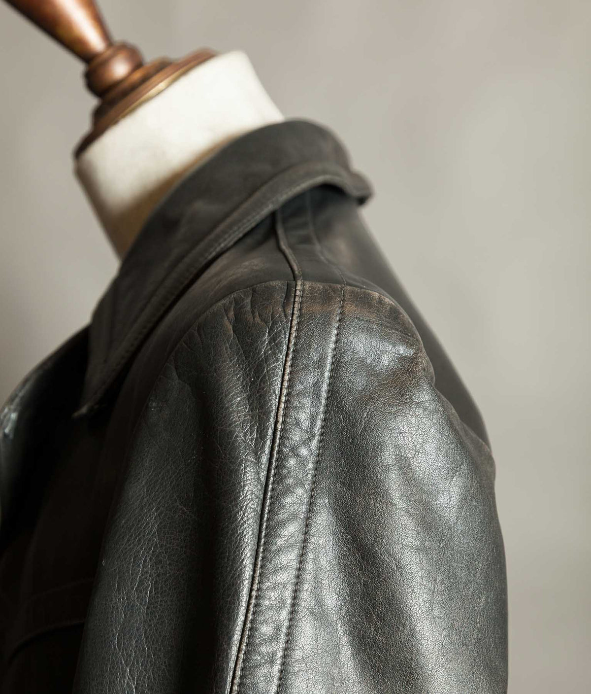 Original 1940s German WWII Private-Purchase Leather Officer Trench Coat