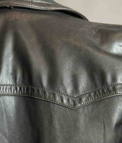 Original 1940s German WWII Private-Purchase Leather Officer Trench Coat
