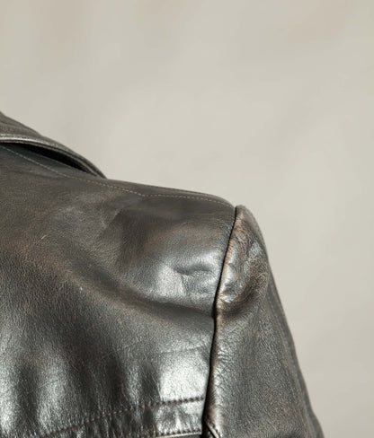 Original 1940s German WWII Private-Purchase Leather Officer Trench Coat