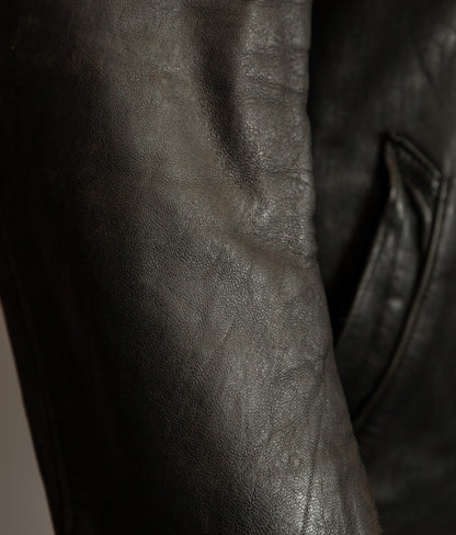 Vintage 1950s French Pompier Fireman Leather Jacket