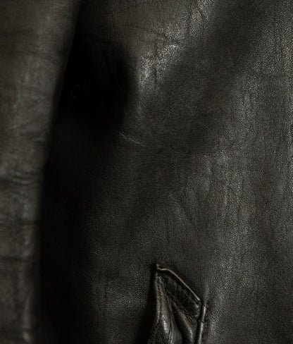 Vintage 1950s French Pompier Fireman Leather Jacket