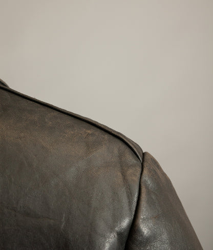 Vintage 1950s French Pompier Fireman Leather Jacket