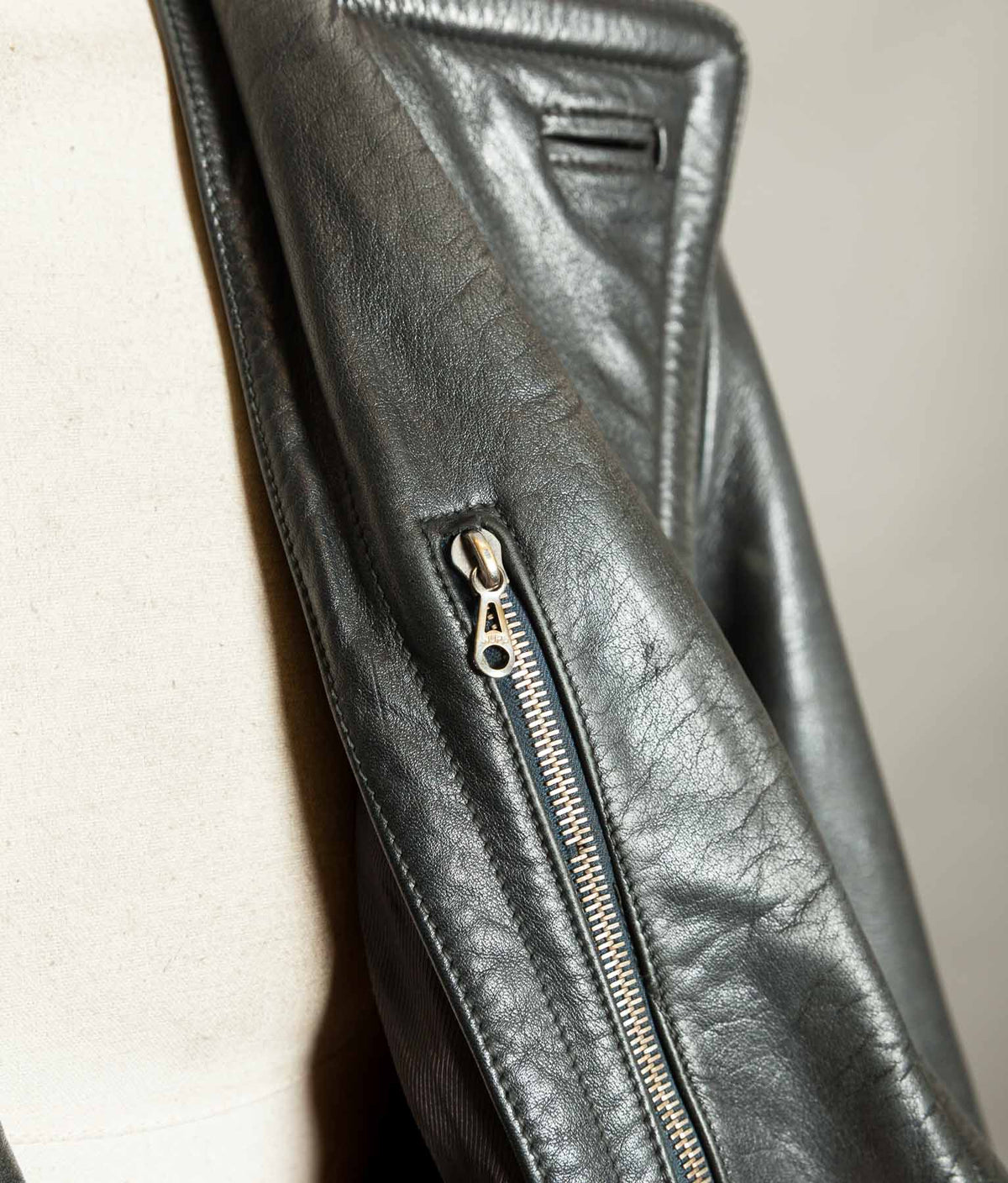 Original 1940s German WWII Private-Purchase Leather Officer Trench Coat