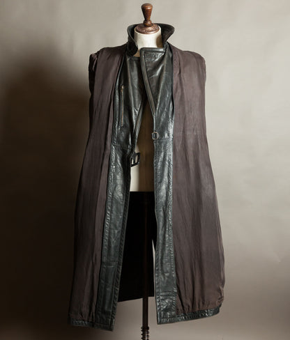 Original 1940s German WWII Private-Purchase Leather Officer Trench Coat