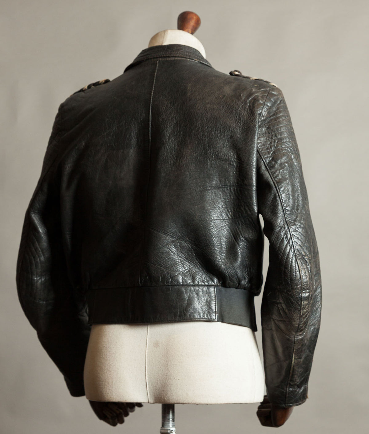 Original 1950s Swiss Leather Motorcycle Jacket, Riri & ZIPP Hardware