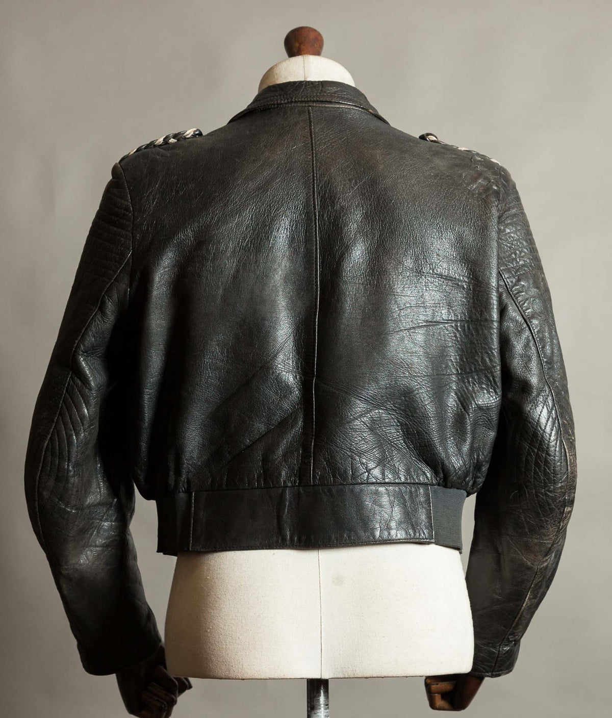 Original 1950s Swiss Leather Motorcycle Jacket, Riri & ZIPP Hardware