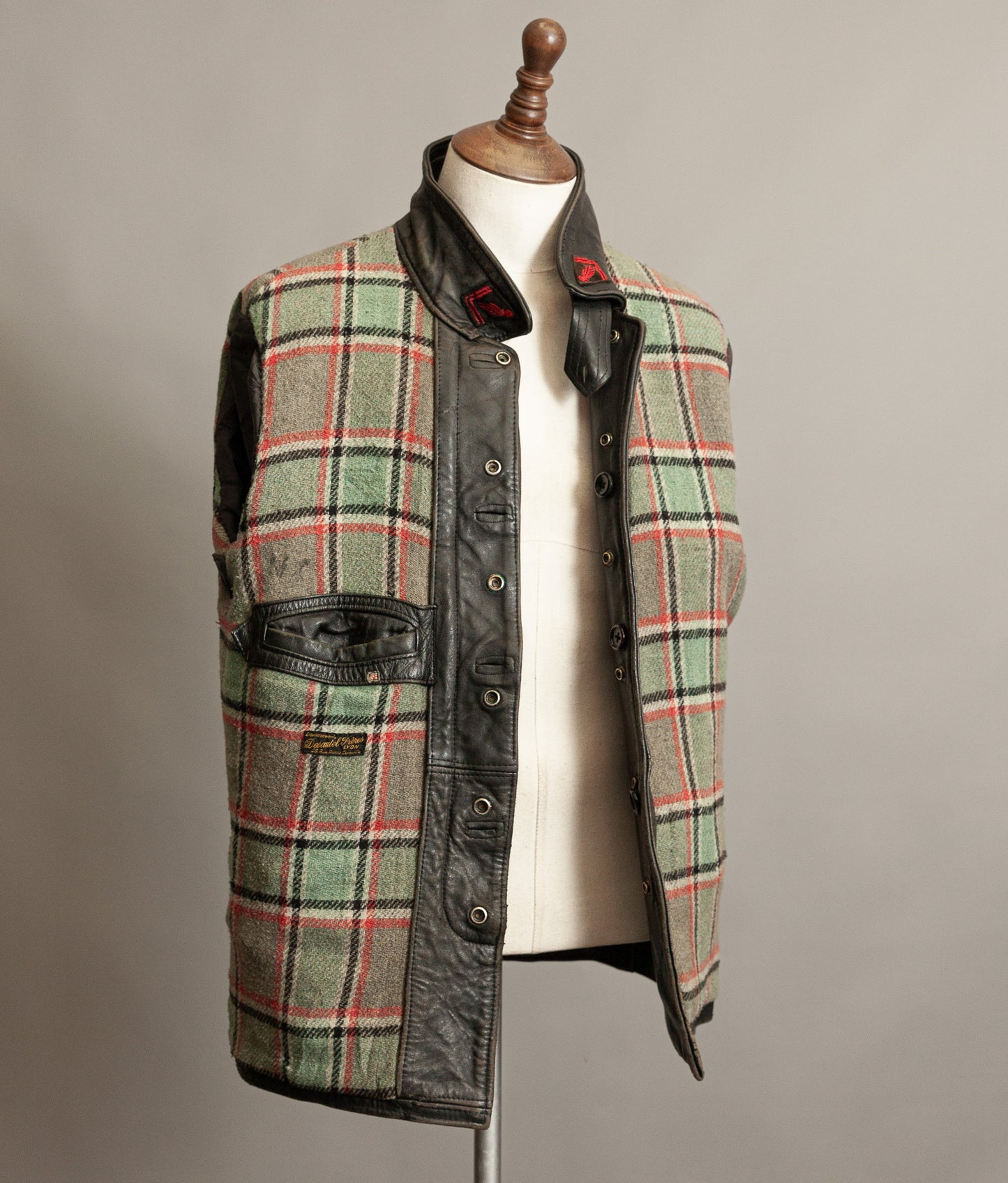 Vintage 1950s French Pompier Fireman Leather Jacket