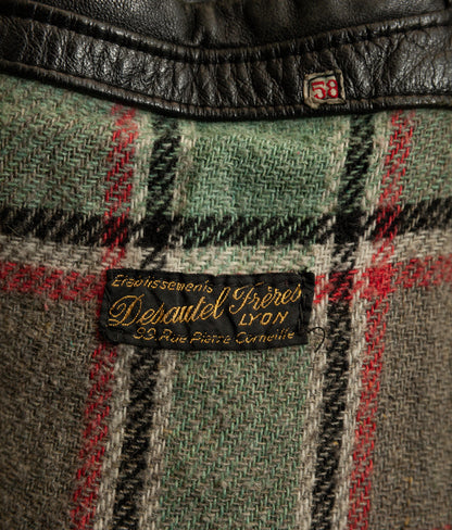 Vintage 1950s French Pompier Fireman Leather Jacket