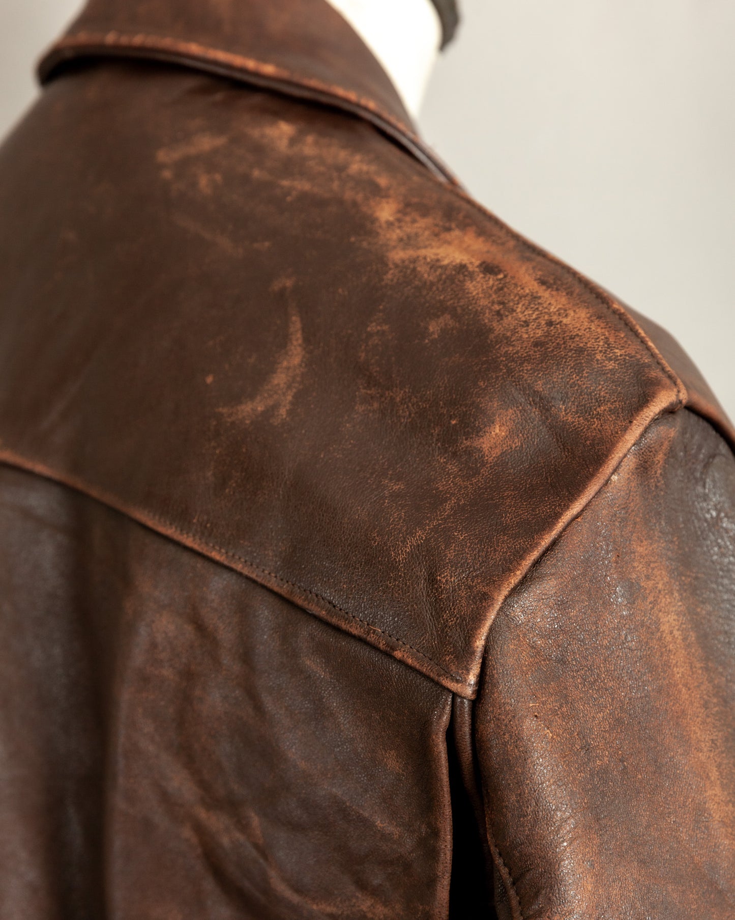 Vintage 1940s French Horsehide Leather Car Coat Large (44S)