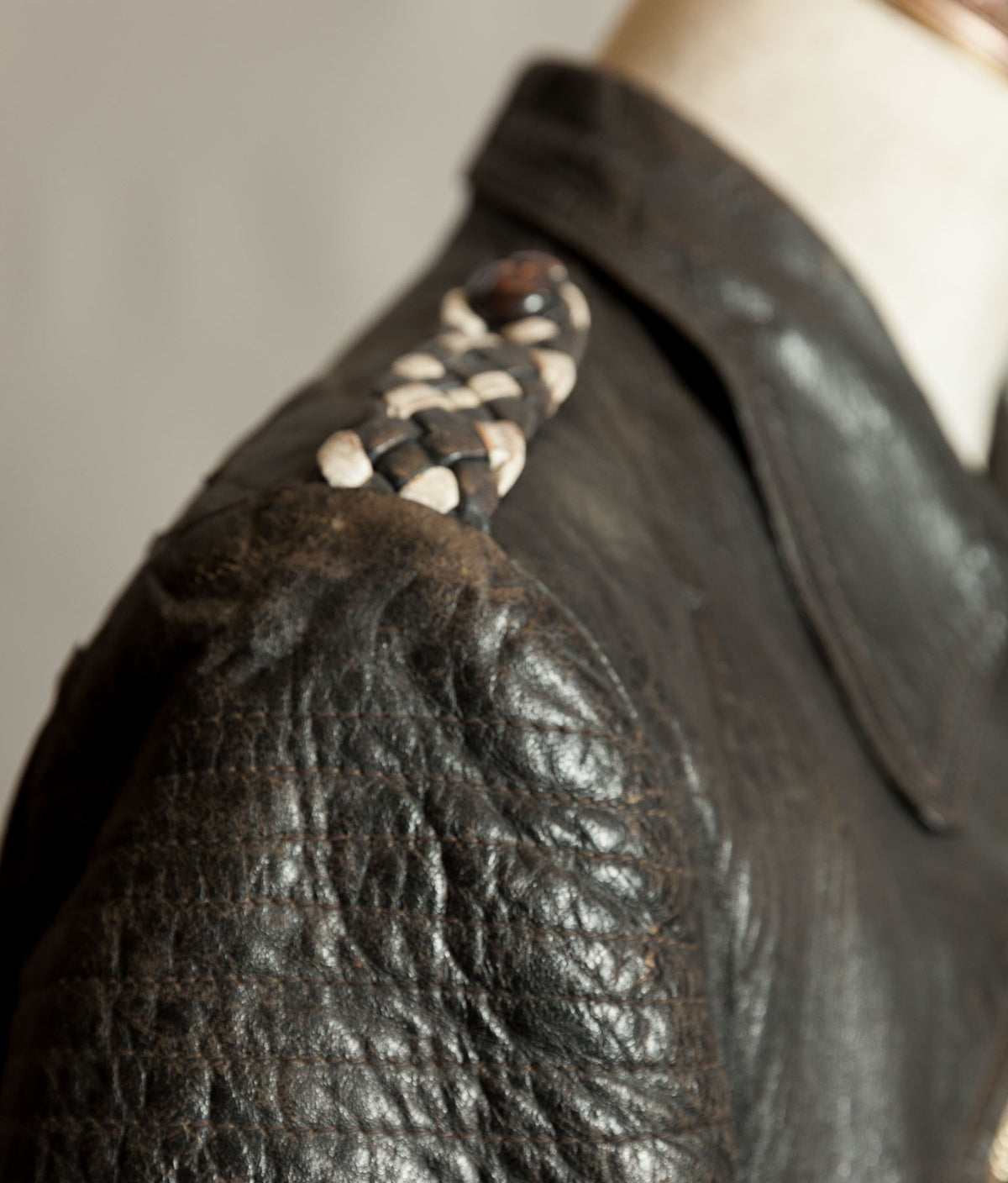 Original 1950s Swiss Leather Motorcycle Jacket, Riri & ZIPP Hardware
