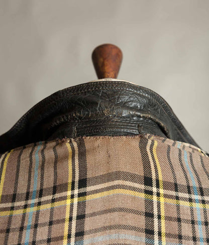 Original 1950s Swiss Leather Motorcycle Jacket, Riri & ZIPP Hardware