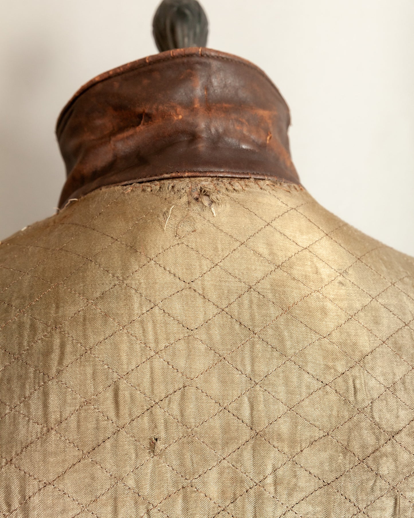 Vintage 1940s French Horsehide Leather Car Coat Large (44S)
